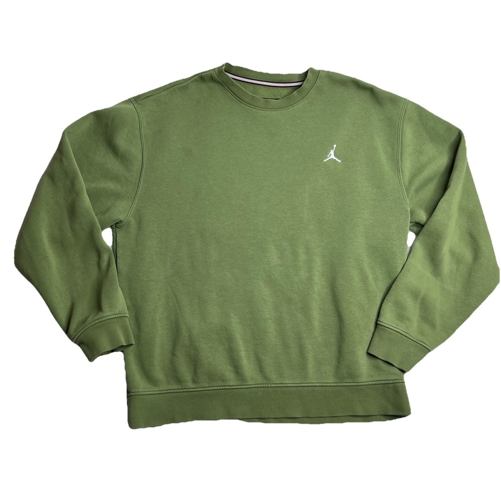 Nike Air Jordan Flight Heritage Crewneck Sweatshirt Olive Green Men's M